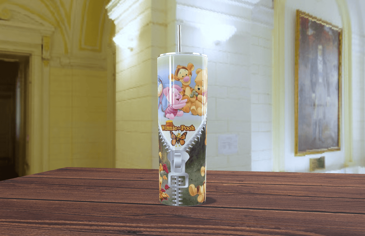 Tumbler Winnie the Pooh Baby Zipper Otoño 20oz