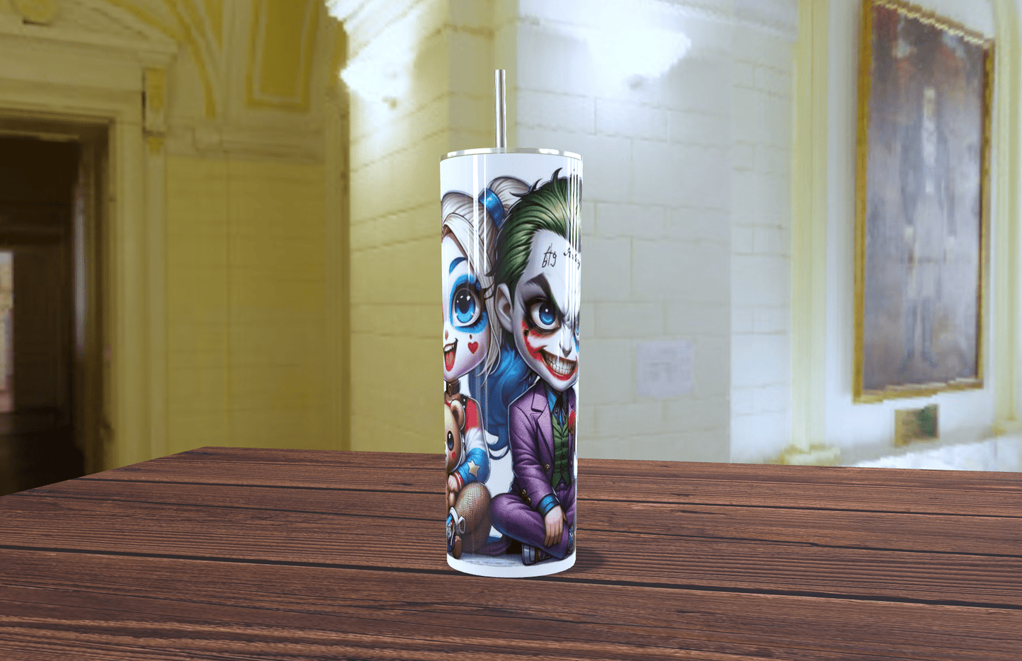 Tumbler Harley Quinn & Joker Chibi 20oz