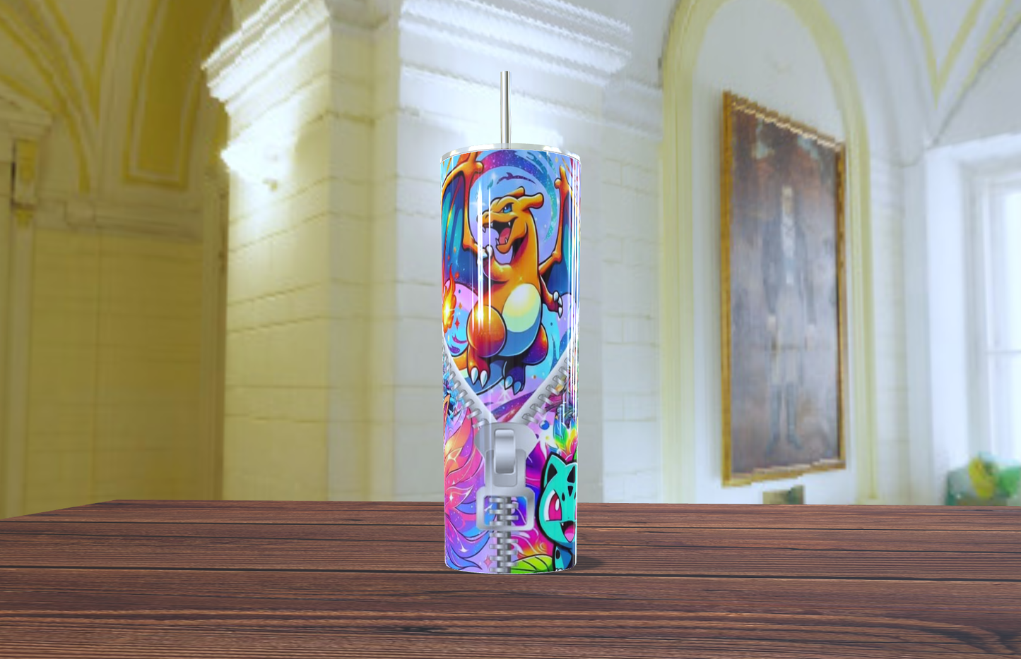 Pokémon Zipper Art Skinny Tumbler 20oz