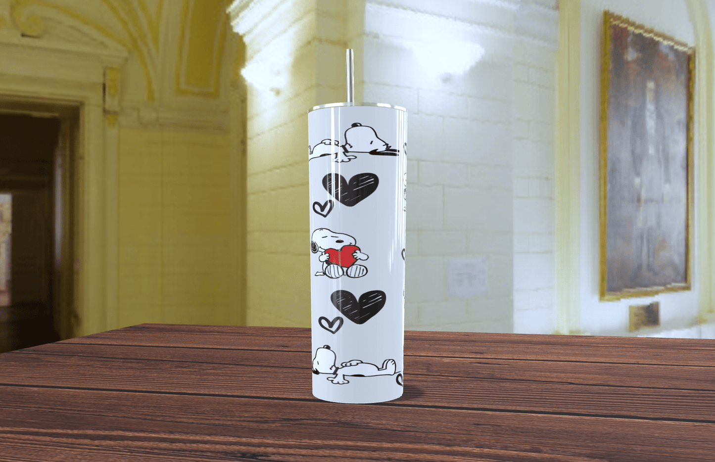 Tumbler Snoopy - Corazones Love Peanuts 20oz