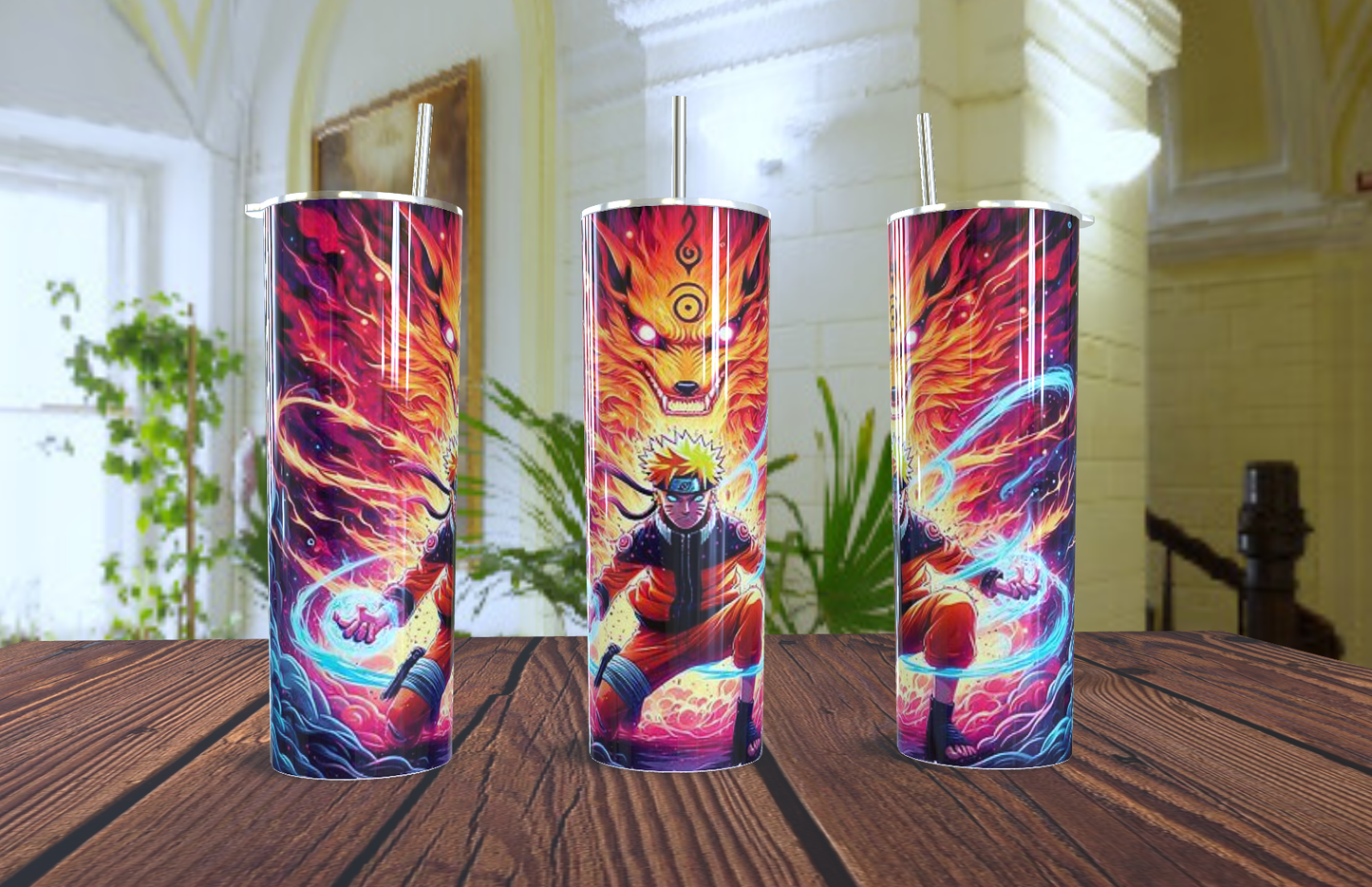 Naruto & Kurama Nine-Tails Skinny Tumbler 20oz