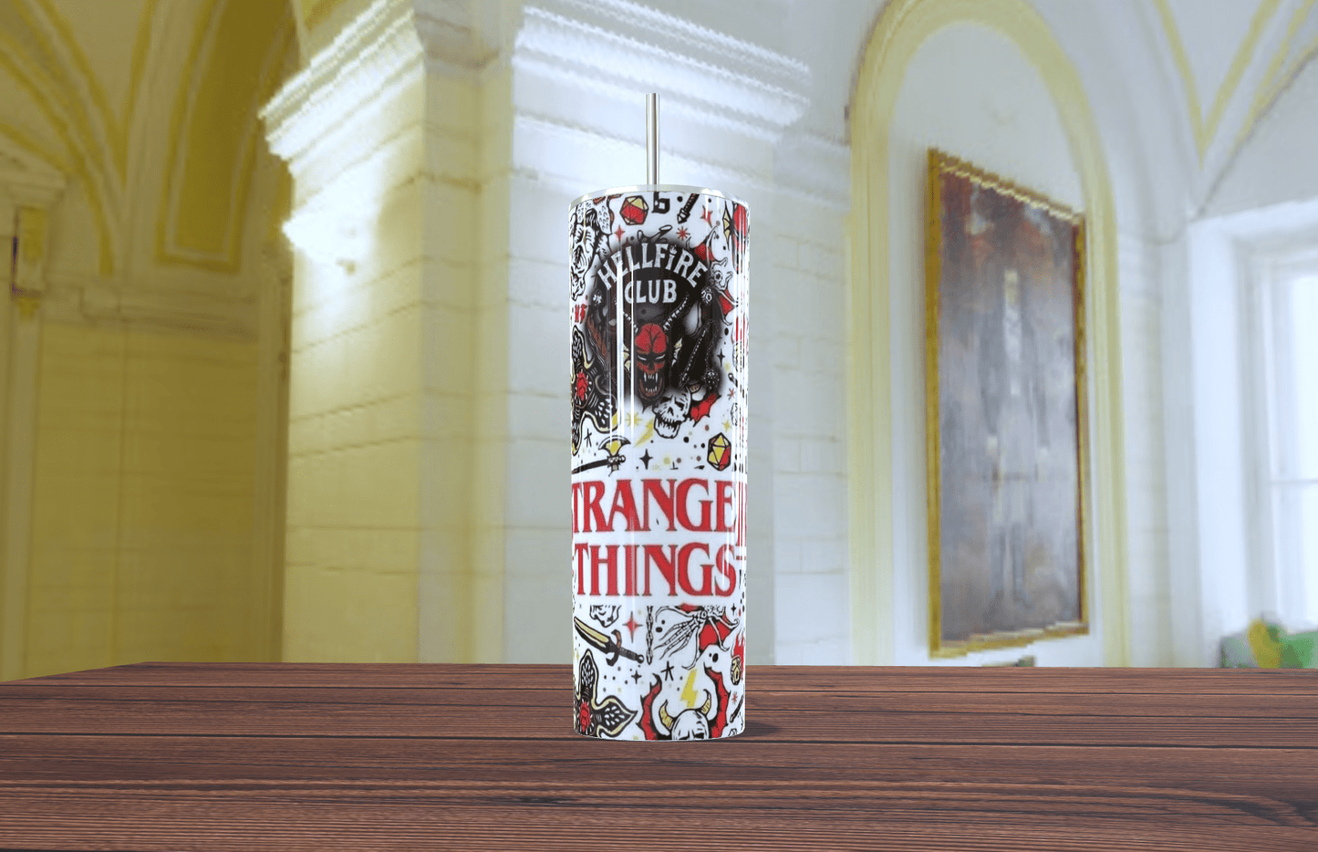 Stranger Things Hellfire Club Skinny Tumbler 20oz