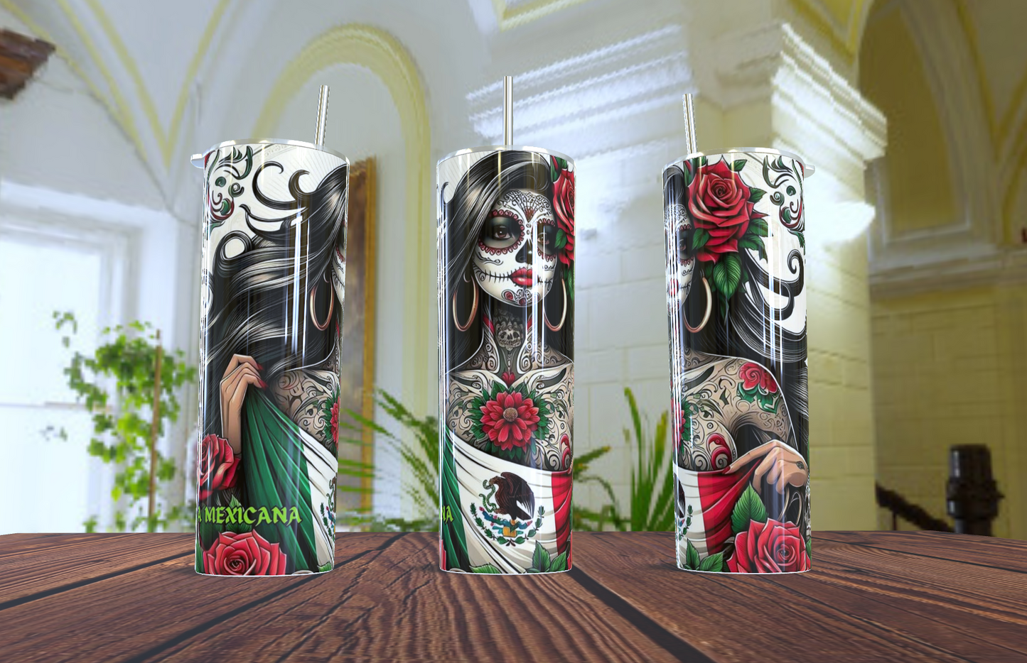 🌹 Vaso Tumbler Catrina Elegante & Orgullo Mexicano - ¡Tradición y Estilo que Enamoran! 🇲🇽✨