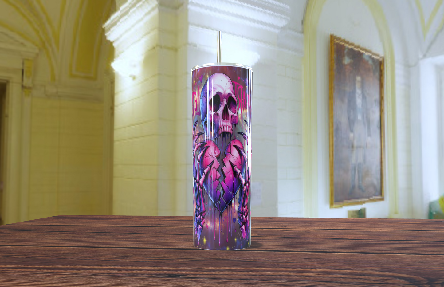 aso Térmico Skinny Calavera Gótica y Corazón Roto - Estilo Punk Rock Vibrante