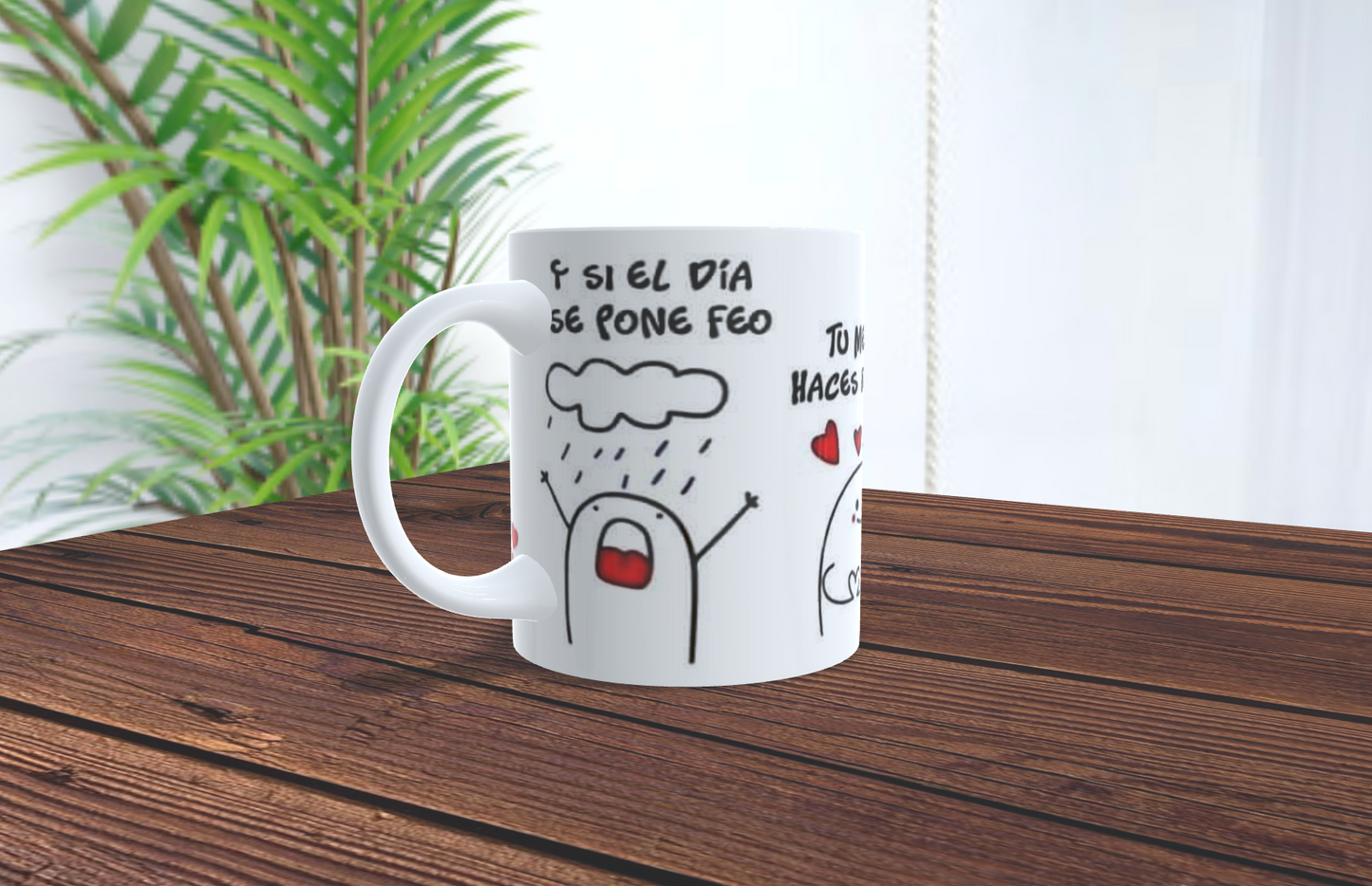 : Mug Motivacional Flork - Tú me haces feliz - Taza de Cerámica 11oz