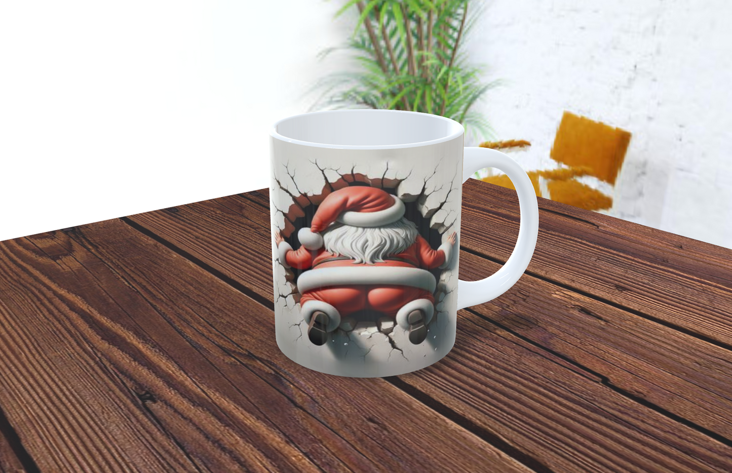 🎅 Taza Navideña Santa Rompepared ☕✨