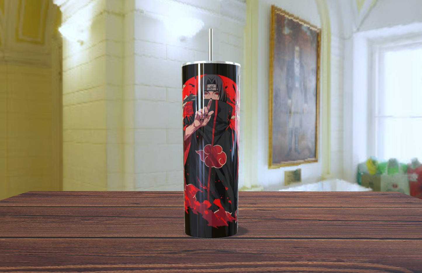 🔥 Tumbler de Itachi Uchiha – El Poder del Sharingan 🔥