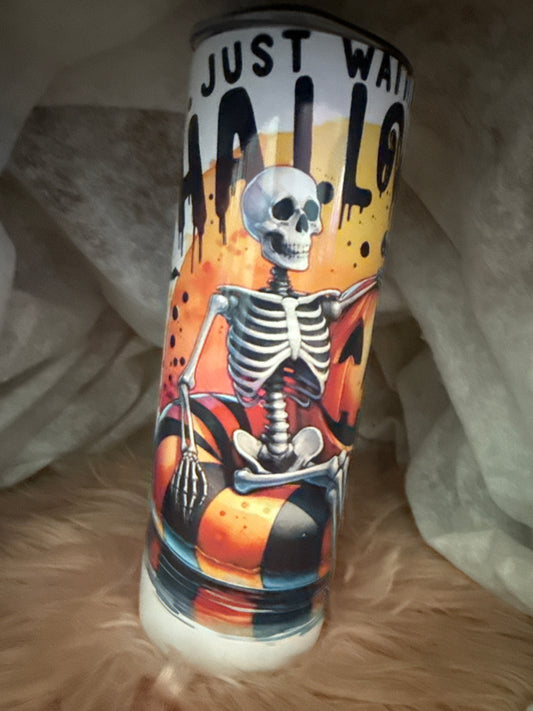 Tumblers personalizado con imagen de esqueleto en Halloween