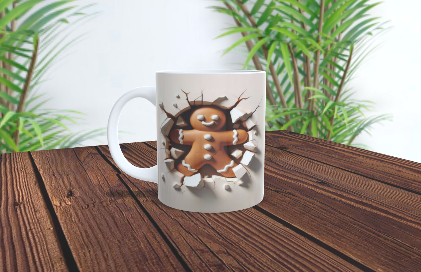 🍪 Taza Navideña Hombre de Jengibre 3D ☕🎄