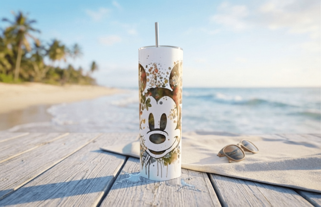Mickey Mouse Watercolor Tumbler – Disney Fan Gift | 20oz Skinny Tumbler| Travel Mug