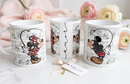 Taza  Mickey y Minnie - Amor Comic Disney 11oz