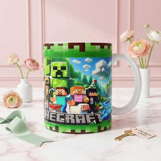 Taza Mágica Minecraft - Steve, Creeper y Personajes