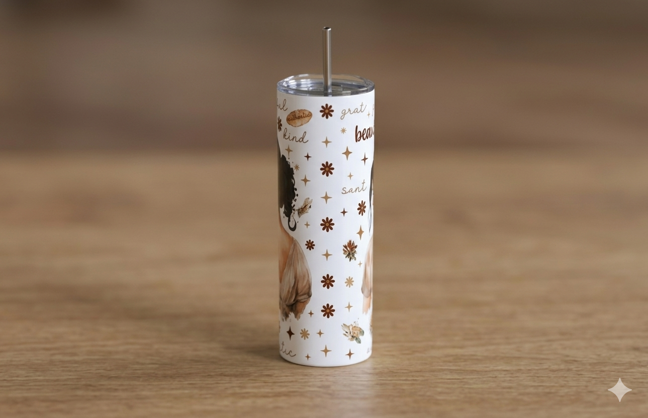 Grateful Beautiful Authentic Tumbler – Inspirational Gift for Women | 20oz Skinny Tumbler