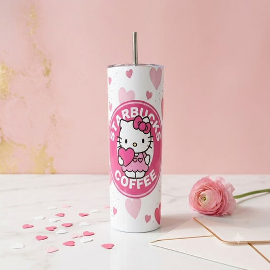 Tumbler Hello Kitty x Starbucks Coffee - Corazones Rosa 20oz | Travel Mug