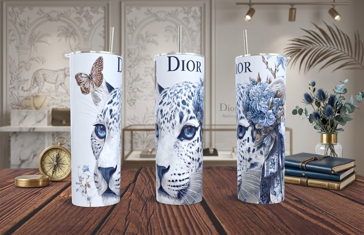 Tumbler Leopardo Dorado 20oz - Diseño Wild Luxury
