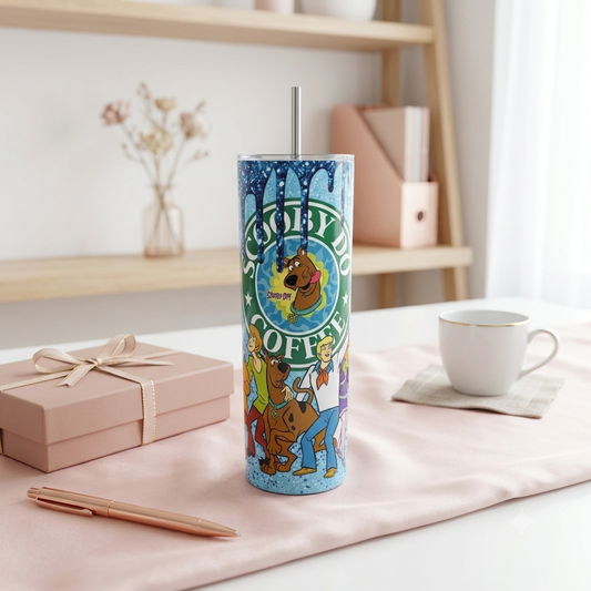 Tumbler Scooby-Doo Coffee Glitter Azul 20oz| Travel Mug