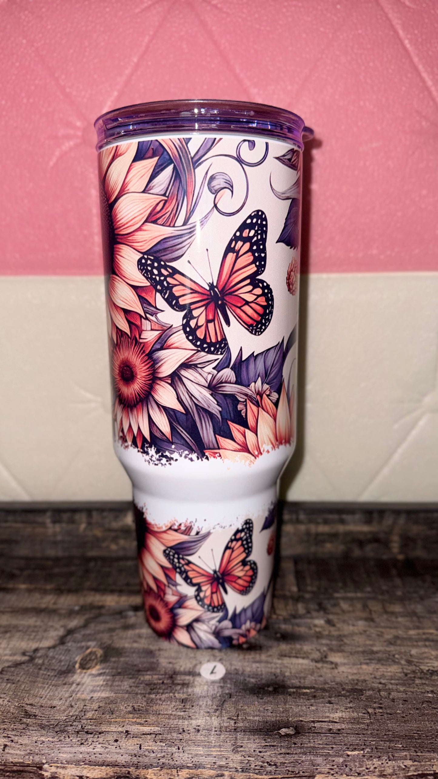 Floral Butterfly Tumbler 40oz – Botanical Garden