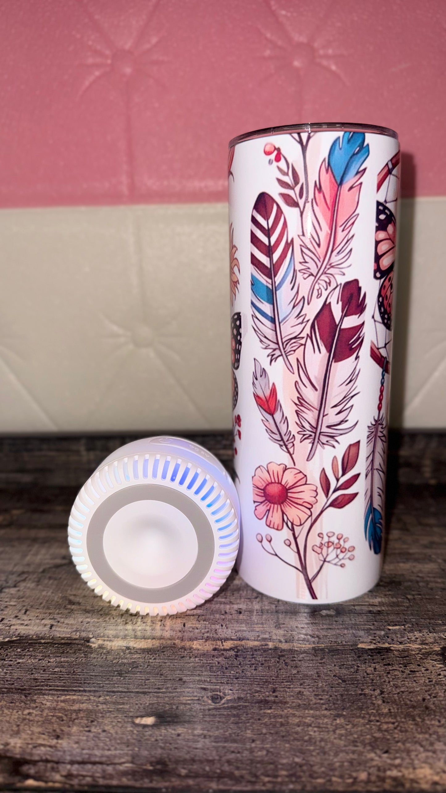 Feather & Butterfly Skinny Tumbler 20oz – Boho Wildflower