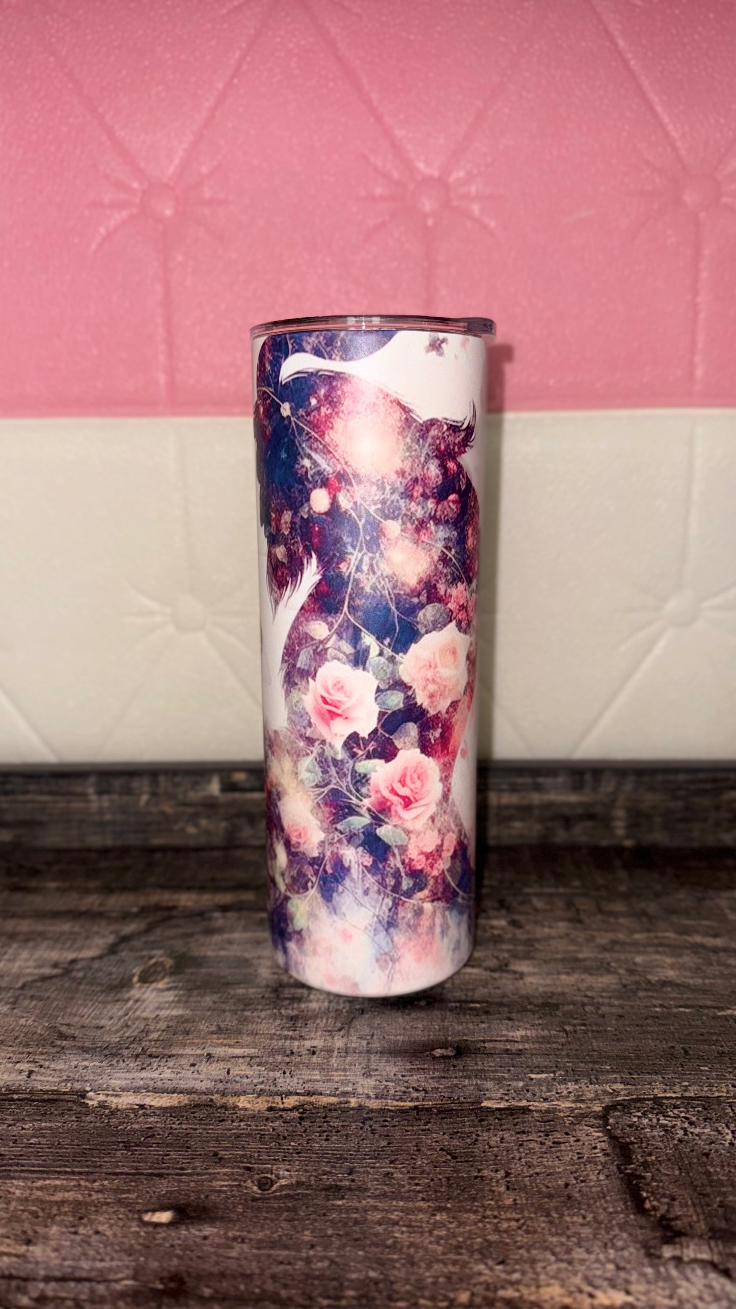 Floral Woman Silhouette Skinny Tumbler 20oz – Glow in the Dark