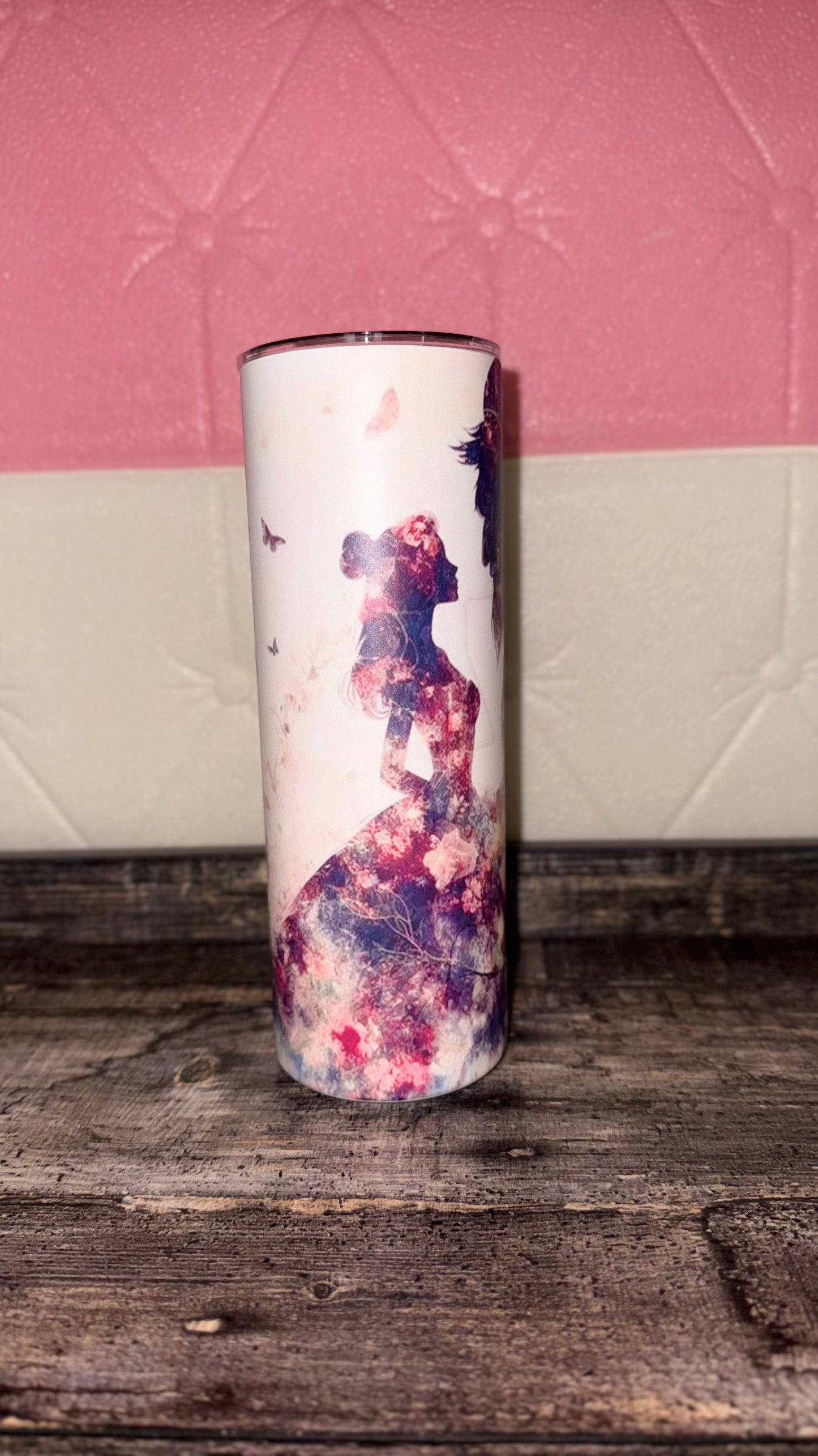 Floral Woman Silhouette Skinny Tumbler 20oz – Glow in the Dark