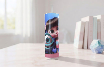 Monsters Inc Boo & Mike Wazowski Skinny Tumbler 20oz| Travel Mug