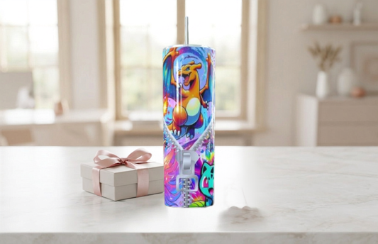 Pokémon Zipper Art Skinny Tumbler 20oz | Travel Mug