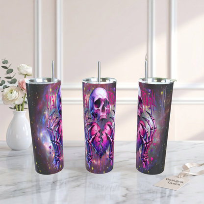 Skull Broken Heart Galaxy Skinny Tumbler 20oz| Travel Mug