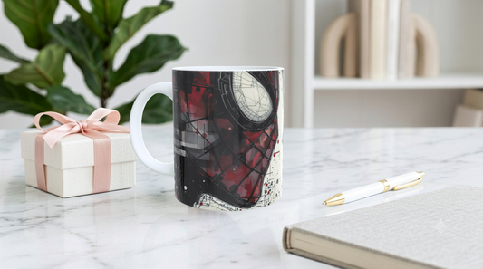 Taza de Cerámica Art Series: Edición Limitada Spider-Noir Geometric