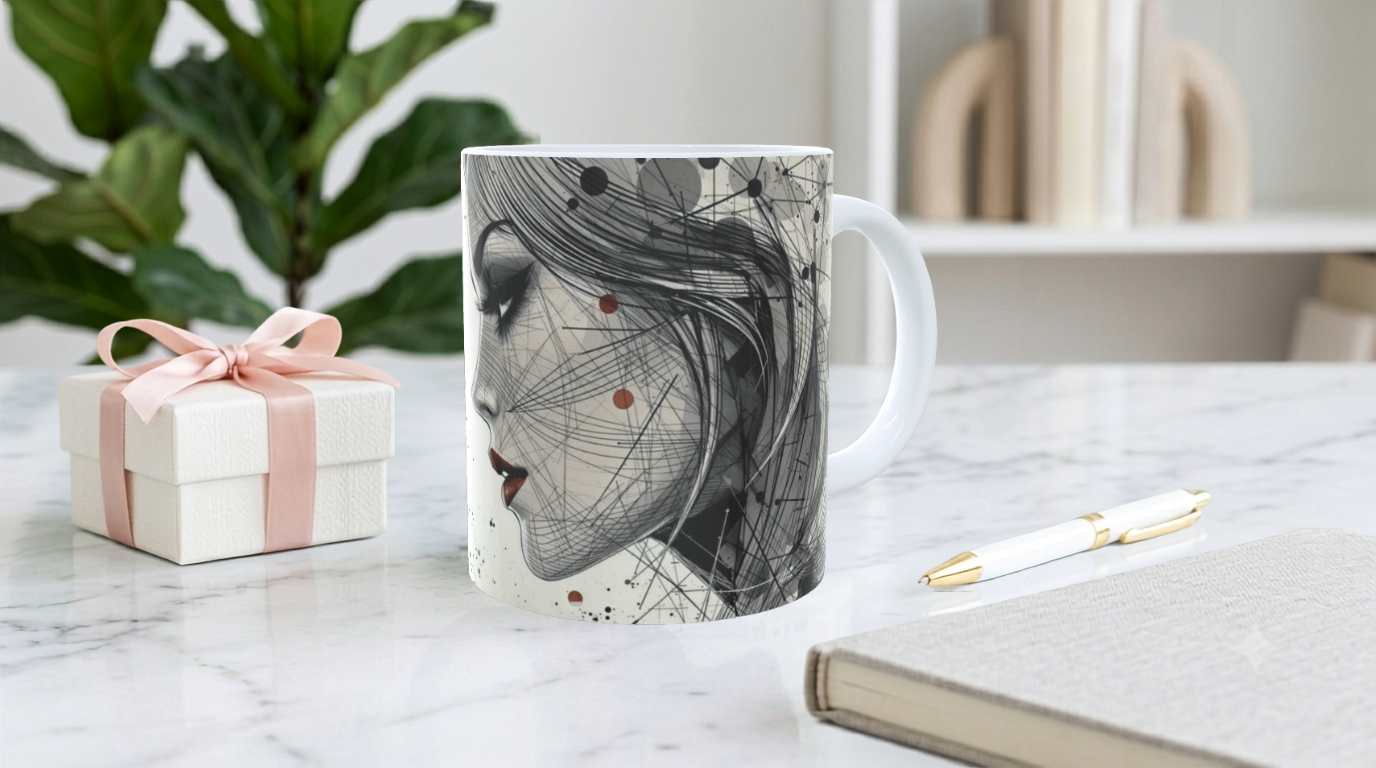 Taza de Cerámica Art Series: Edición Limitada Spider-Noir Geometric