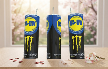 WD-40 x Monster Energy Tumbler – Funny Mechanic Gift | 20oz Skinny Tumbler| Travel Mug