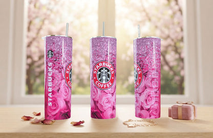 Vaso Térmico de Acero Inoxidable - Edición "Rosas & Glitter Glam"| Travel Mug