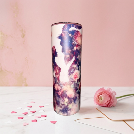 Floral Woman Silhouette Skinny Tumbler 20oz – Glow in the Dark| Travel Mug