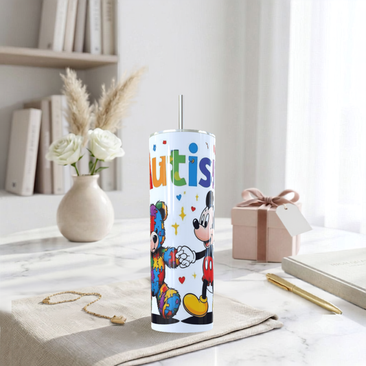 Autism Awareness Tumbler 20oz - Mickey & Osito Puzzle| Travel Mug