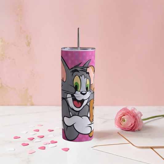 Tumbler Tom y Jerry Rosa 20oz| Travel Mug