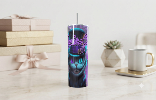 Cheshire Cat Dark Gothic Skinny Tumbler 20oz| Travel Mug