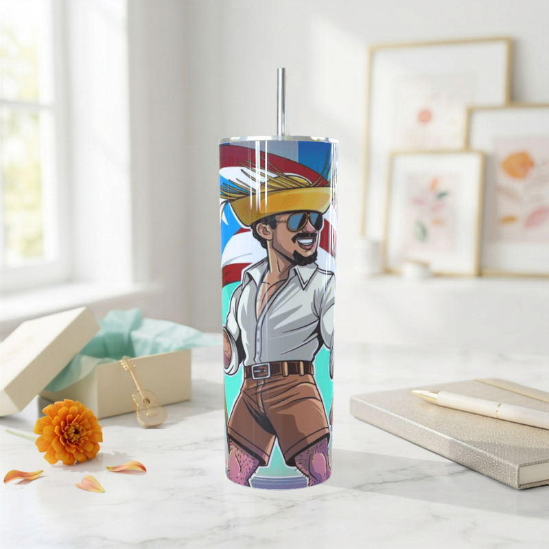 Puerto Rico Pride Jíbaro Skinny Tumbler 20oz| Travel Mug