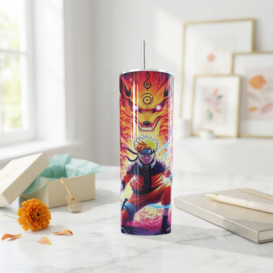Naruto & Kurama Nine-Tails Skinny Tumbler 20oz| Travel Mug