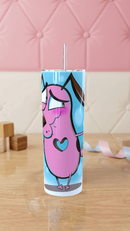 Courage the Cowardly Dog Skinny Tumbler 20oz| Travel Mug