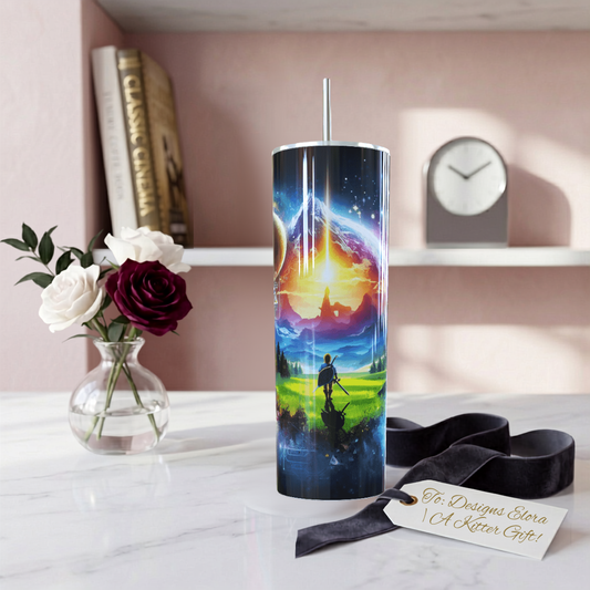 Legend of Zelda Link Epic Landscape Skinny Tumbler 20oz| Travel Mug