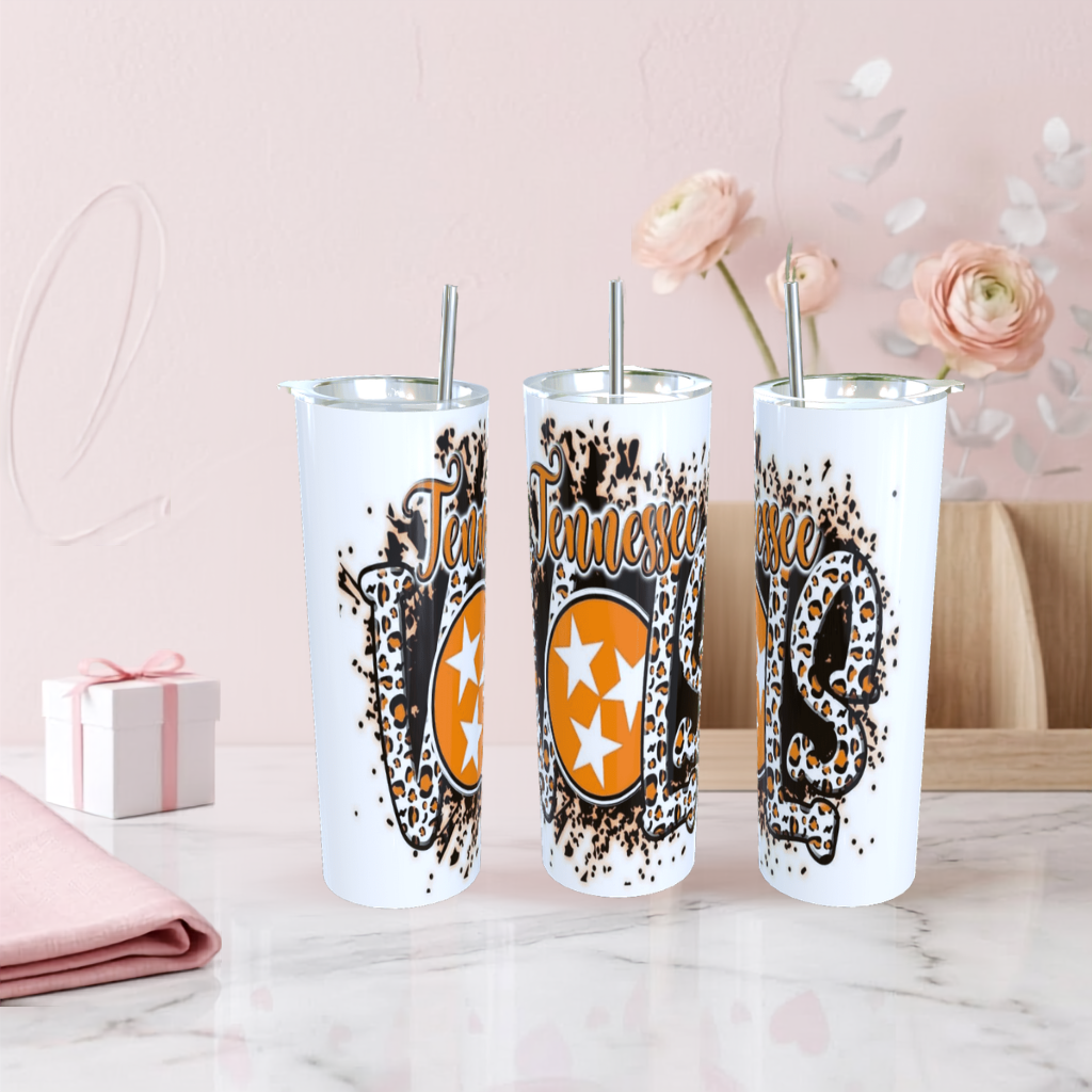 Tennessee Leopard Print Skinny Tumbler 20oz| Travel Mug