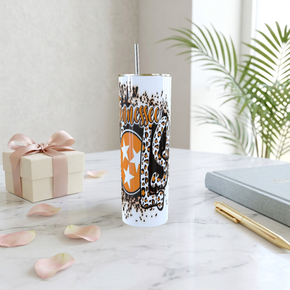 Tennessee Leopard Print Skinny Tumbler 20oz| Travel Mug