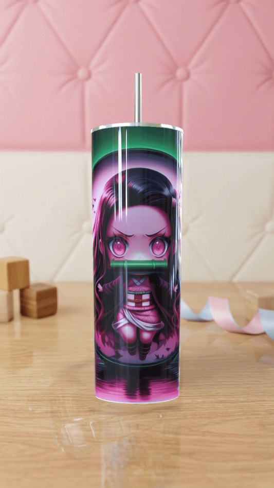 Nezuko Chibi Demon Slayer Skinny Tumbler 20oz| Travel Mug