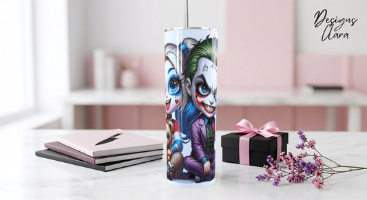 Tumbler Harley Quinn & Joker Chibi 20oz| Travel Mug