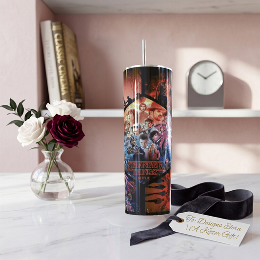 Stranger Things All Seasons Skinny Tumbler 20oz| Travel Mug