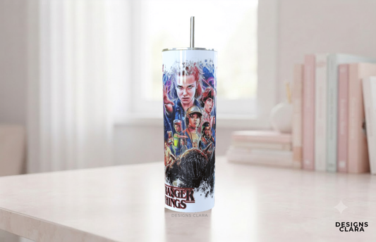 Stranger Things Characters Skinny Tumbler 20oz| Travel Mug