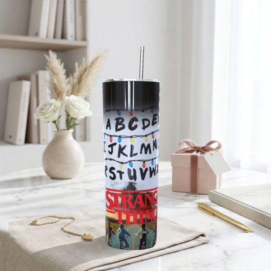 Stranger Things Alphabet Lights Skinny Tumbler 20oz| Travel Mug