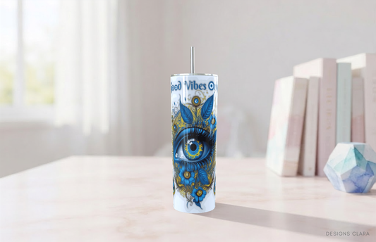 Good Vibes Only Skinny Tumbler 20oz| Travel Mug