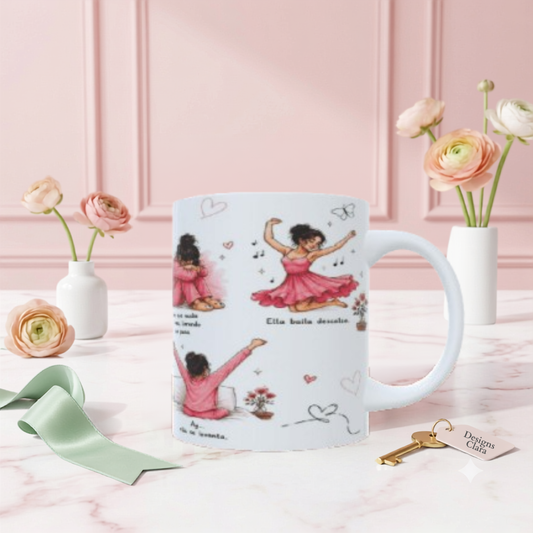 Taza Personalizada "Fuerte y Única" – Ilustración Historia Diaria