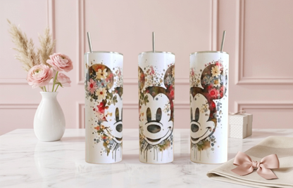 Mickey Mouse Watercolor Tumbler – Disney Fan Gift | 20oz Skinny Tumbler| Travel Mug