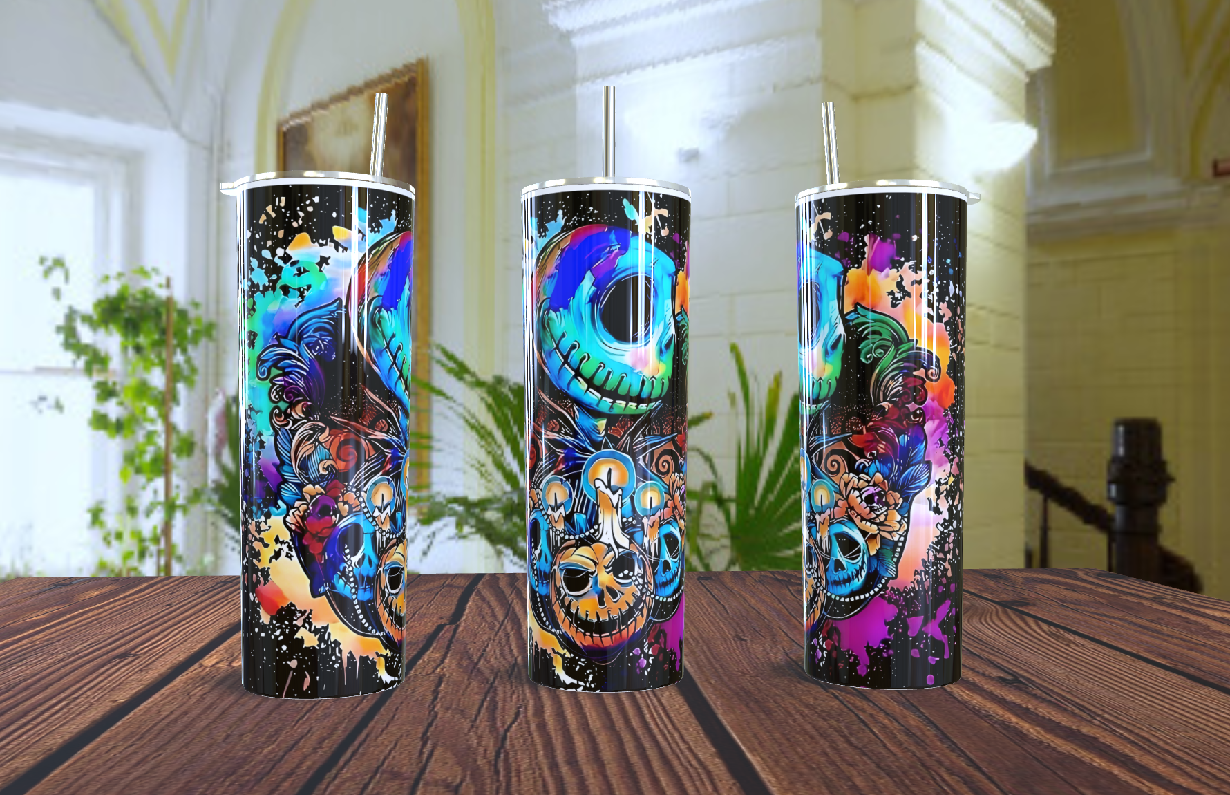 Tumbler peronalizado de jack en Halloween